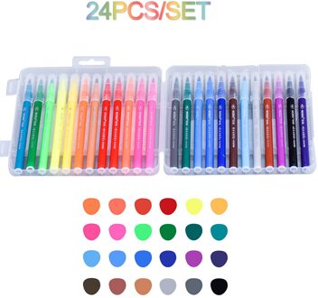 24 Stks/set Aquarel Pen Borstel Markers Fineliner Tekening Voor Bullet Journal Art Markers Pennen Kleuren School Briefpapier Leveringen