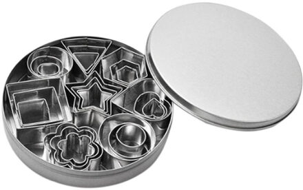 24 Stks/set Bakken Mallen Rvs Cookie Cutters Plunger Biscuit Diy Mold Star Hart Cutter Bakvorm Stencils Gebak