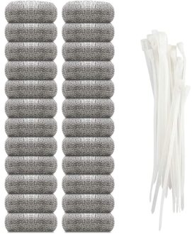24 Stks/set Lint Vallen Rvs Wasmachine Lint Snare Vallen Wasmachine Slang Lint Vallen Met 24 Pcs Kabelbinders