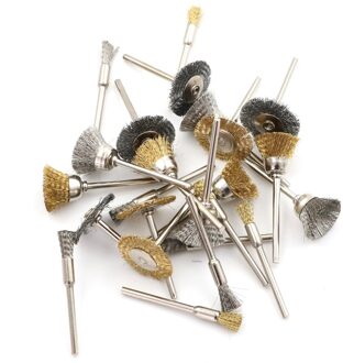 24 Stks/set Messing Stalen Wiel Dremel Wire Brush Set Voor Dremel Gereedschap Accessoires Burr Schurende Head Ontbramen Boor Gereedschap