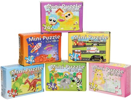 24 STUKS | Leuk Mini Thema Puzzeltje in doosje