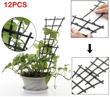 24 Stuks Plant Wijnstokken Klimmen Trellis Tuin Plastic Mini Ingemaakte Ondersteuning Duurzaam Plant Wijnstok Klimmen Rooster Plant Stand #30 12 stk