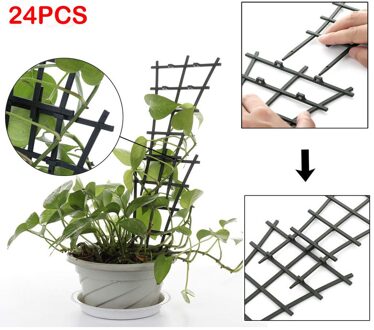 24 Stuks Plant Wijnstokken Klimmen Trellis Tuin Plastic Mini Ingemaakte Ondersteuning Duurzaam Plant Wijnstok Klimmen Rooster Plant Stand #30 24 stk