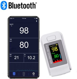 24 Uur Slaap Bloed Monitor Bluetooth 5.1 Android Apple Gezondheid App Hrv Vinger Pulsoxymeter Spo2 Pi Pr Oled Saturatiemeter de Dedo Blauw