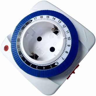 24 Uur Timer Socket Mechanische Programma Timer Schakelaar Socket 230V Stopcontact Protector Energie Saveing (Eu Plug)