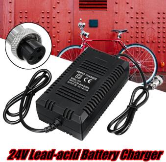 24 V 2A Lood-zuur Batterij Oplader Elektrische Scooter Ebike Charger 3-prong Inline Geschikt Voor Fiets- gemodificeerde Elektrische Voertuigen