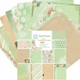 24 Vel Journal Lente Groene Achtergrond Papier Scrapbooking Origami Papieren Voor Card Making Album Plakboek Craft Supply