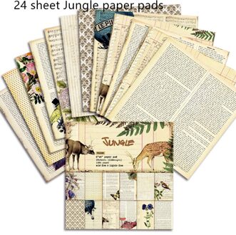24 Vel Junk Journal Flamingo Achtergrond Papier Pad Scrapbooking Origami Papieren Voor Card Making Album Plakboek Craft Supply oerwoud