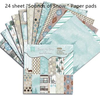 24 Vel Junk Journal Flamingo Achtergrond Papier Pad Scrapbooking Origami Papieren Voor Card Making Album Plakboek Craft Supply Sounds of snow