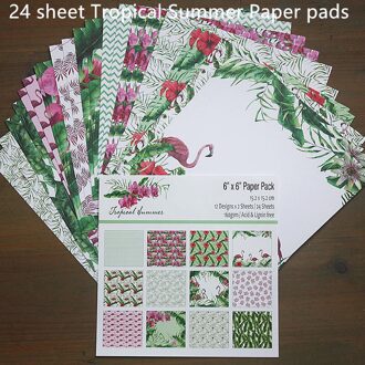 24 Vel Junk Journal Flamingo Achtergrond Papier Pad Scrapbooking Origami Papieren Voor Card Making Album Plakboek Craft Supply
