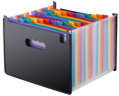 24 Zakken Uitbreiden Bestandsmap A4 Organizer Portable Business Bestand Kantoorbenodigdheden Document Houder Carpeta Archivador