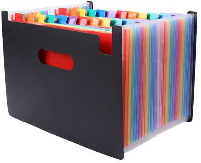 24 zakken Uitbreiden Bestandsmap Grote Ruimte A4 Indienen Mappen Doos Bestand Zakelijke Home Office Document Accordeon Bestand