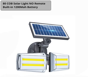 240 Cob Solar Led Light Outdoor 4 Hoofd Motion Sensor 500 Groothoek Verlichting Waterdichte Verlichting Wandlamp Voor Tuin garage 80COB