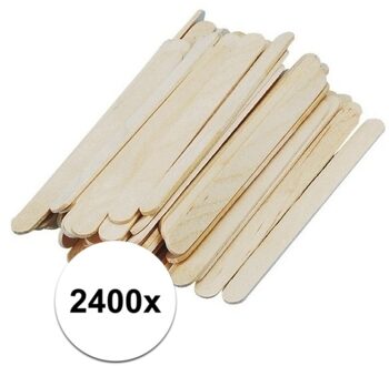 2400x Mini ijsstokjes knutselhoutjes naturel 5,5 cm