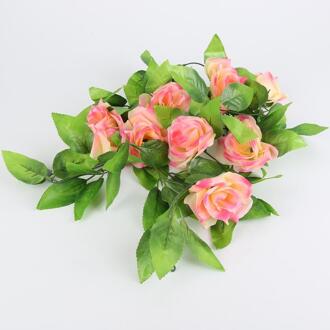 240Cm Nep Zijde Rozen Ivy Wijnstok Met Groene Bladeren Voor Thuis Bruiloft Decoratie Blad Diy Opknoping Garland Kunstmatige Bloemen decor roos roze