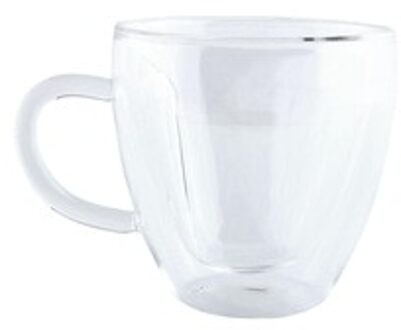 240Ml Hartvorm Glas Thee Cup Double Wall Layer Koffie Mok Transparant Glas Tea Cup Mok