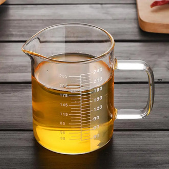 240ML Transparent Measuring Cup With Graduated Scale - High Borosilicate Glass - Heat-resistant Resistance Microwave Heating Mi