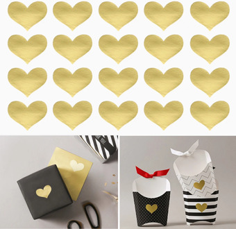 240Pcs/10 Sheets Golden Heart Handmade Cake Candy Packaging Sealing Label Sticker Baking DIY Gift Party Stickers Seal