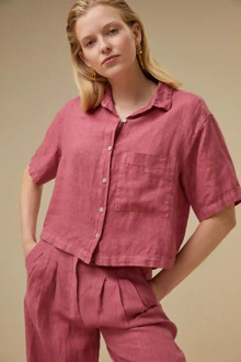 24112007 cris linen blouse Roze