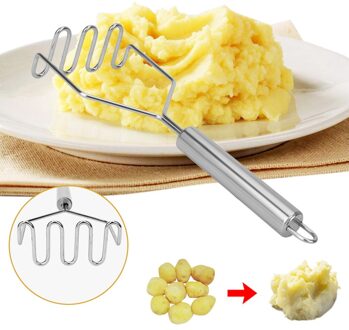 24Cm Rvs Wave Vorm Aardappel Crusher Aardappelstamper Keuken Tool Duurzaam Vegetable Gereedschap