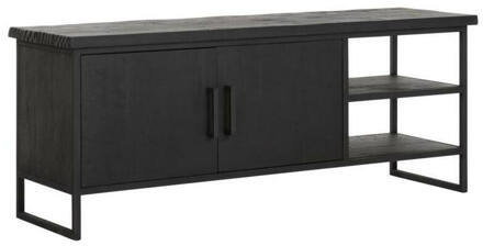 24Designs Beam Black NO.2 TV-meubel 140x40x55 - Gerecycled Teakhout Zwart