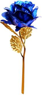24K Folie Plated Rose Gold Rose Valentijnsdag Creatieve Decor Bruiloft Rose Forever Verlichting Duurt Lover liefde Liefde Y8F0 Blauw