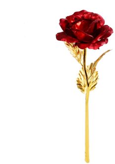 24K Vergulde Rose Zonder Doos Romantische Kunstmatige Golden Rose Valentijnsdag Woondecoratie Feestelijke Party levert Rood