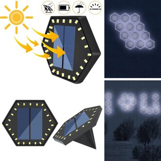 24LED Zonne-energie Begraven Led Licht Ondergrondse Lamp Outdoor Path Way Tuin Decoratie Waterdichte Landschap IP65 Cold wit