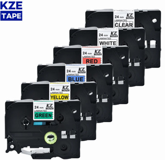 24mm Multicolor Laminated Label Tape label ribbon tze tape for Brother p-touch printers as Tze-251 tze-251 tze 251 tze251 tz251