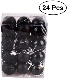 24Pcs 3Cm Kerst Ornamenten Boom Decoraties Voor Bruiloft Decoratie (Zwart)