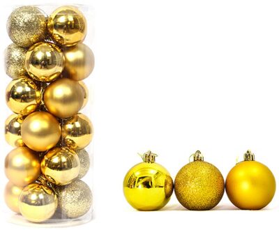 24Pcs 3Cm Kerstboom Ornament Kerst Ballen, Opknoping Bling Bal, Party Piepschuim Ballen Voor Wieden Decoratie Goud