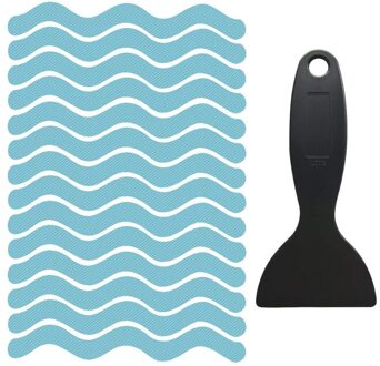 24Pcs Badkamer Antislip Sticker Transparant Peva Decal Veiligheid Strips Non Slip Strips Voor Badkuipen Douches Trappen Vloeren blauw