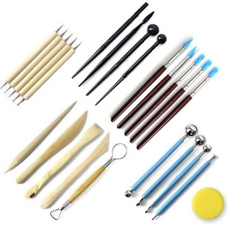 24Pcs Ball Stylus Puntjes Gereedschap, Klei Aardewerk Modellering Set Carving Gereedschap Rock Schilderen Kit Voor Sculptuur Aardewerk