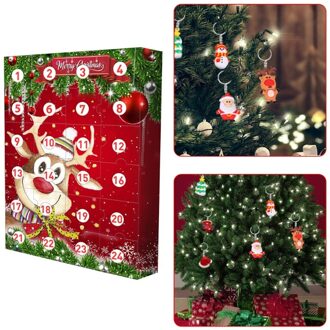 24Pcs Diverse Kerstboom Ornamenten Countdown Advent Kalender Diy Miniatuur Hangers Voor Xmas Decoraties