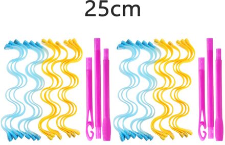 24Pcs Diy Magic Hair Curler 25 30 45 50 65Cm Draagbare Kapsel Roller Sticks Duurzaam Makeup Curling hair Styling Tools 25cm