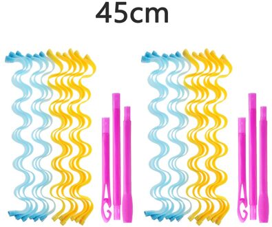 24Pcs Diy Magic Hair Curler 25 30 45 50 65Cm Draagbare Kapsel Roller Sticks Duurzaam Makeup Curling hair Styling Tools 45cm