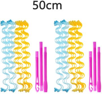 24Pcs Diy Magic Hair Curler 25 30 45 50 65Cm Draagbare Kapsel Roller Sticks Duurzaam Makeup Curling hair Styling Tools 50cm