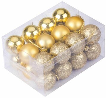 24Pcs Kerstboom Speelgoed Decoraties Bal Snuisterij Xmas Party Opknoping Bal Ornamenten Decoraties Voor Thuis Nieuwjaar Goud