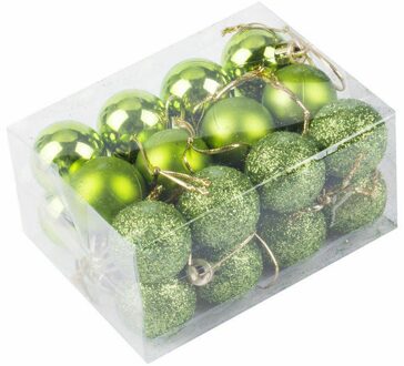 24Pcs Kerstboom Speelgoed Decoraties Bal Snuisterij Xmas Party Opknoping Bal Ornamenten Decoraties Voor Thuis Nieuwjaar groen