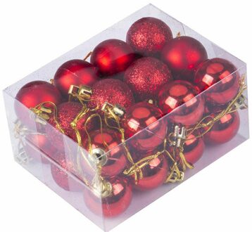 24Pcs Kerstboom Speelgoed Decoraties Bal Snuisterij Xmas Party Opknoping Bal Ornamenten Decoraties Voor Thuis Nieuwjaar Rood