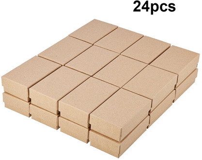 24PCS Kraft Paper Gift Box Small Kraft Paper Jewelry Box Handmade Cardboard Packing Gift Box Wedding Decorations