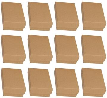 24Pcs Kraft Papier Sieraden Doos Retro Kraftpapier Sieraden Opbergdoos Sieraden Wikkelen Doos