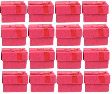 24Pcs Papier Sieraden Organisatoren Opslag Geschenkdozen Voor Oorbel Armband Ketting Dozen Snoep Voor Wedding Verpakking Opslag Rood