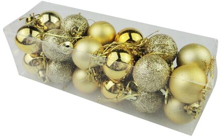 24pcs plastic kerstballen 3cm kerstboom licht decoratie bal huis Christmas party decorations Goud