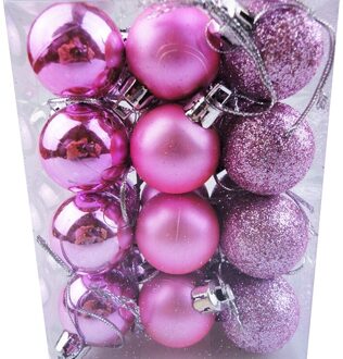 24pcs plastic kerstballen 3cm kerstboom licht decoratie bal huis Christmas party decorations Roze