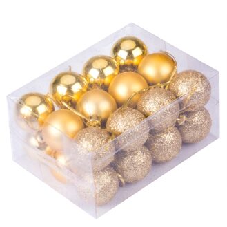 24Pcs Plastic Kerstboom Xmas Ballen Decoraties Kerstballen Party Wedding Ornament Candy Kleur Kerst Bal Ornamenten Goud