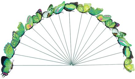 24Pcs Pvc Simulatie Vlinder Staaf Bloempot Vaas Groene Plant Decoratie Beeldjes Plastic Ambachten Voor Bloempot Vaas Tuin GN