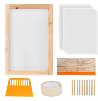 24Pcs Screen Printing Starter Kit Wood Silk Screen Printing Frame DIY T-Shirts