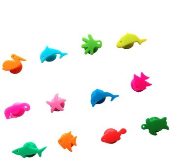 24Pcs Siliconen Glas Markers Zee Dieren En Land Dieren Identifier Drinkbeker Teken