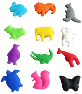 24Pcs Siliconen Glas Markers Zee Dieren En Land Dieren Identifier Drinkbeker Teken